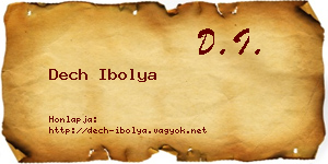Dech Ibolya névjegykártya