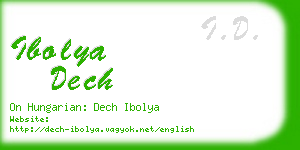 ibolya dech business card